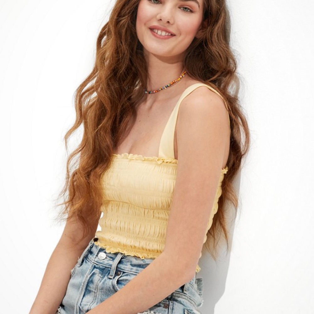 NWOT AE CROPPED SMOCK TANK